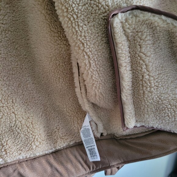 Topman Tan Jacket Men's Large Faux Shearling Borg Collar Aviator Buckle Coat NWT - Picture 11 of 12